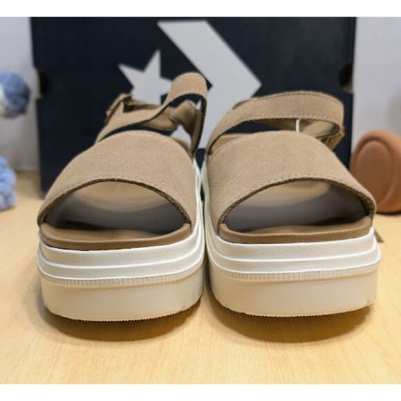 Converse Chuck Taylor All Star Lugged Heel Tan Suede Sandals Women's Size 9 NIB - Picture 6 of 14